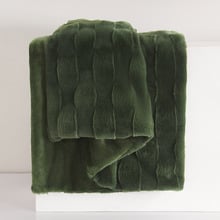 Basketweave Faux Fur Throw